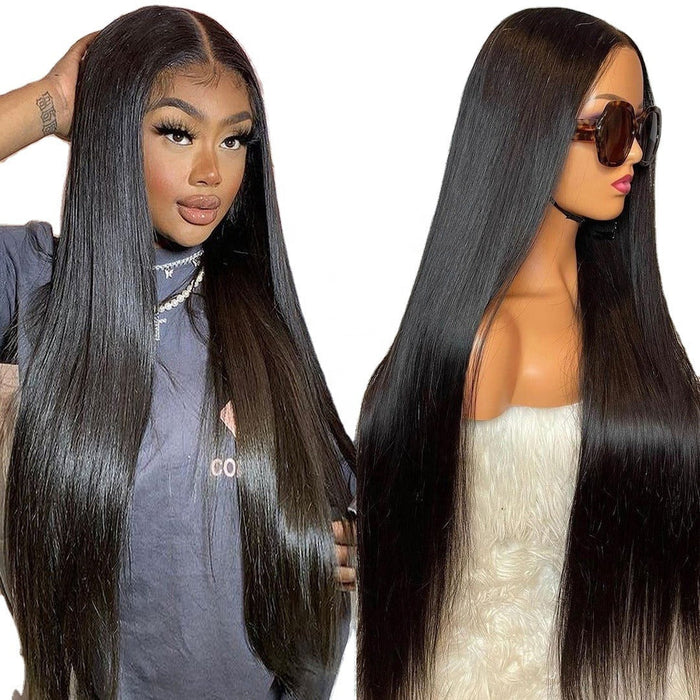 Straight Wave HD Transparent Lace Frontal Human  Hair Wigs