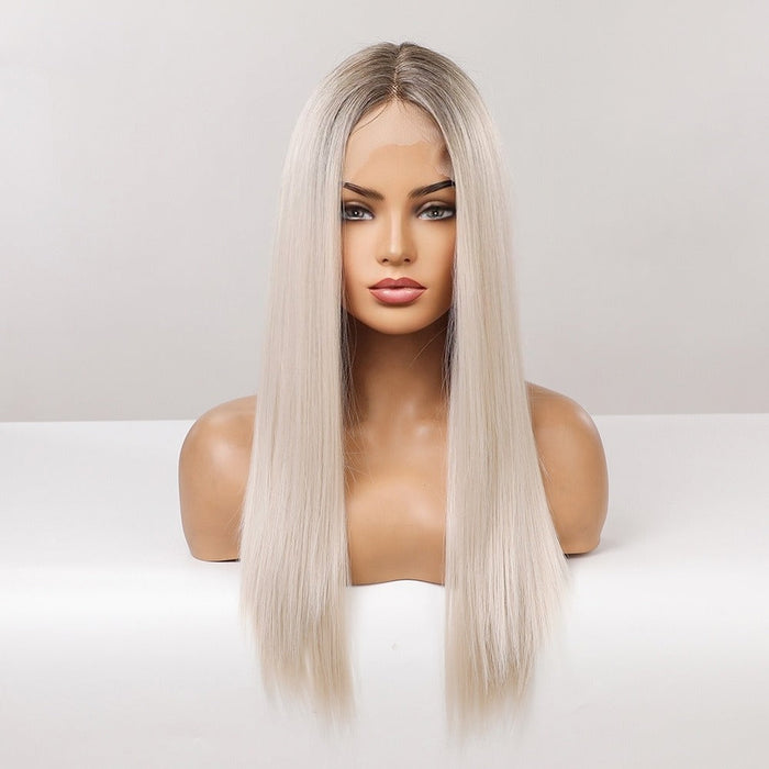 Artificial Long Straight High Density Lace Front Synthetic Human Hair Wig