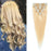 Blond human hair silky straight virgin human hair extensions clip in cheap