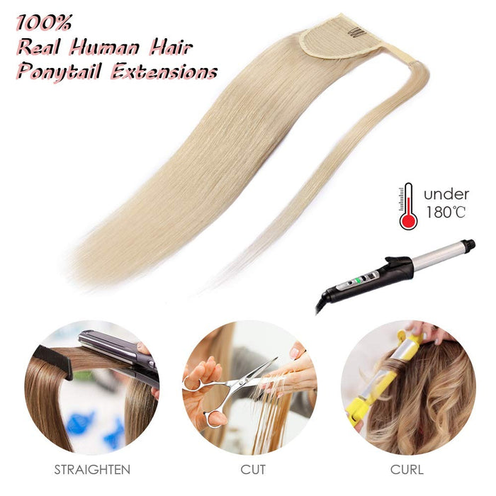 Straight Ponytail Hair Headwear Natural Hair Pigtail Clip-on Hair Ponytail Extensions