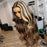 Blonde Highlight Wig Body Wave Dark Brown Wig With Blonde Highlights