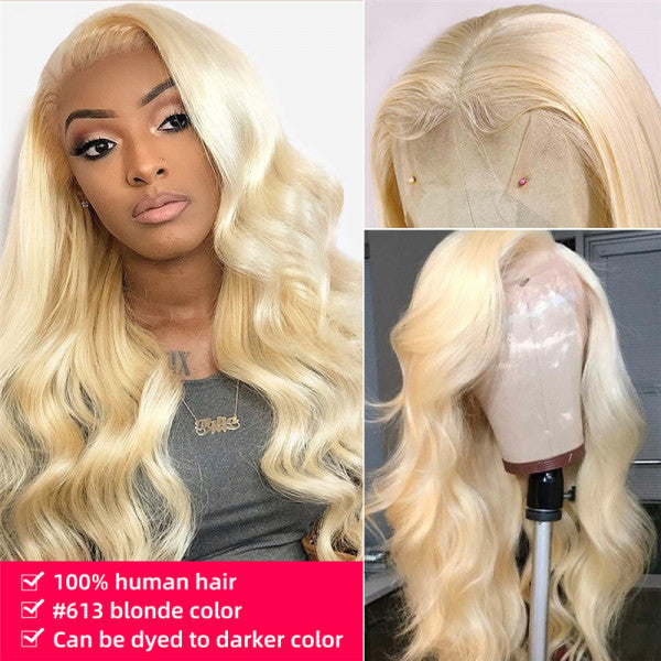 Blonde Lace Front Wigs Color 613 Body Wave Real Human Hair Lace Wigs With Baby Hair