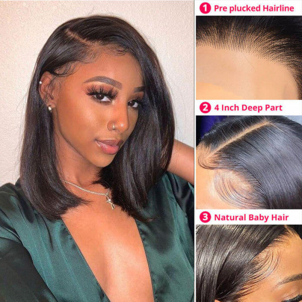 Bob Wigs Middle Part Lace Front Bob Short Wigs For Sale