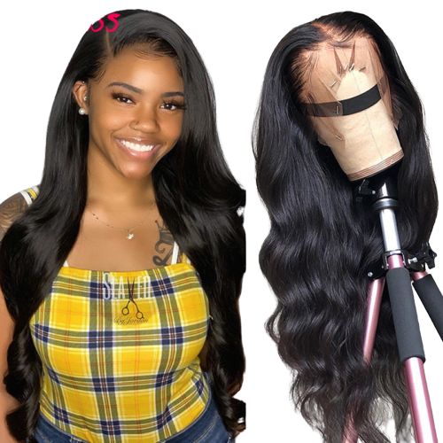 Best Body Wave Real Black Hair Lace Wigs Hair 180% Density Lace Frontal Wigs