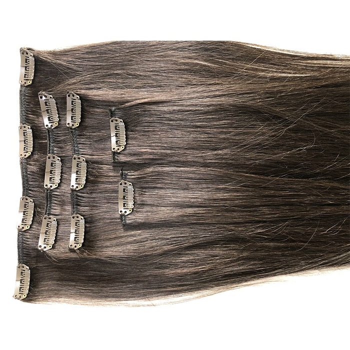 Human hair 10 colors can customize human clip in hair extensions