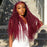 Burgundy Deep Wave Lace Front Wigs Customized Pre Colored Deep Weave Hair