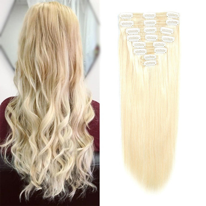 High quality virgin straight human hair clip in extensions