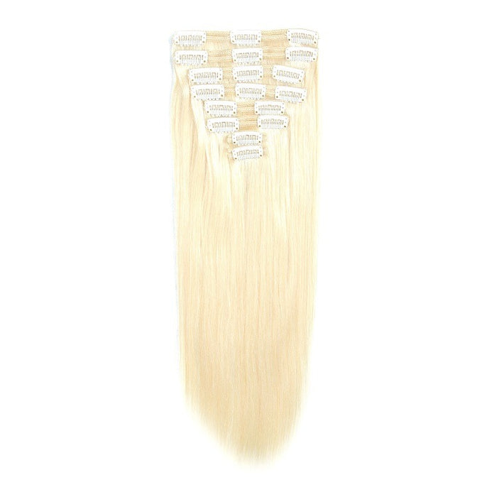 High quality virgin straight human hair clip in extensions