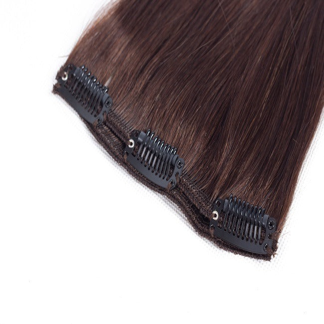 Human hair 18 clips seamless clip in hair extensions for thin hair