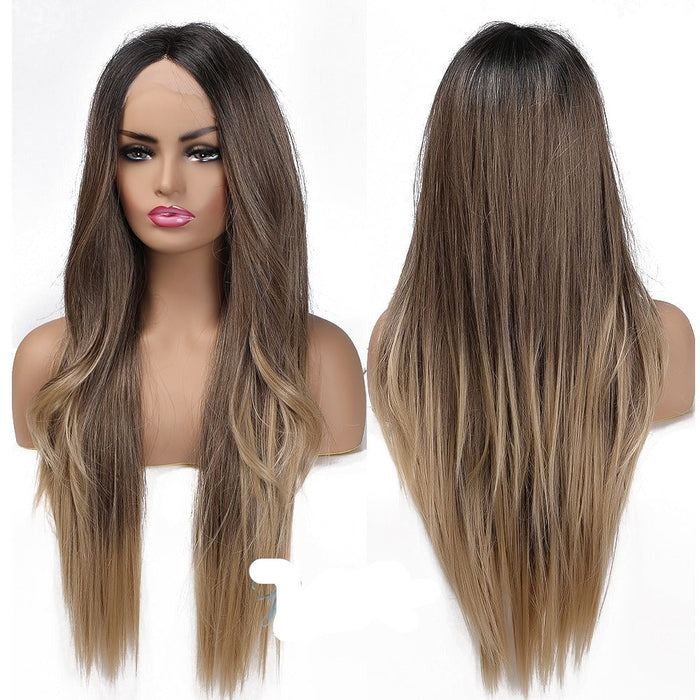 Long Wavy Lace Front Synthetic Human Hir Wigs