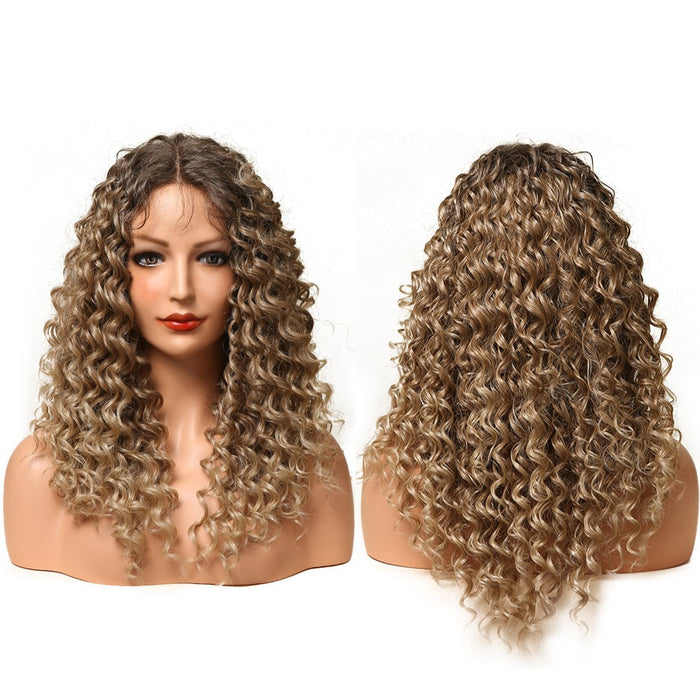 Long Curly Lace Front Water Wave Synthetic Human Hair Wig