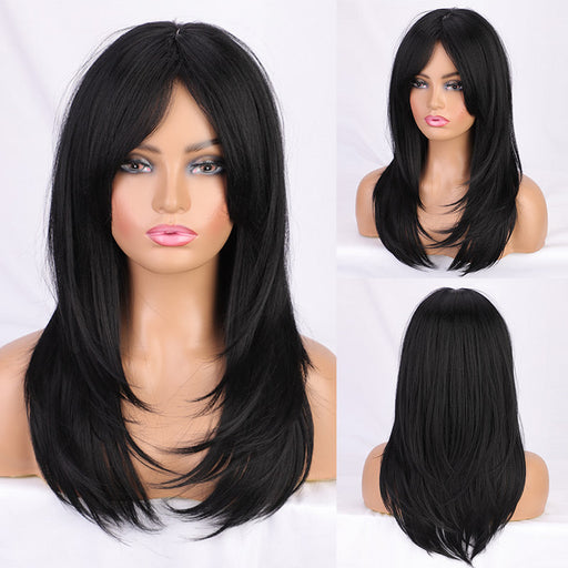 Ins Hot Ombre Blonde Wig with Bangs Long Curly Wig