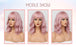 Short Curly Light Pink Heat Resistant Fiber Human Hair Wig