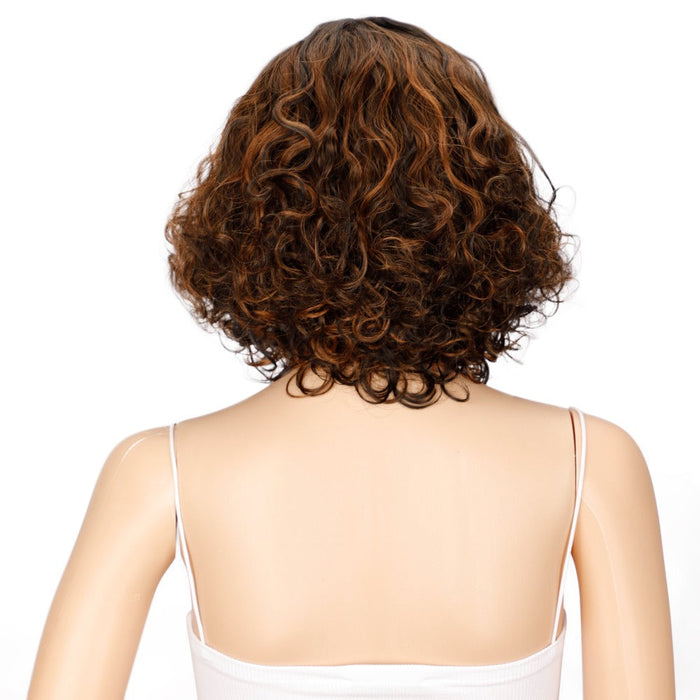 Popular Curly Full Quality Machine Made Human Hair Wig