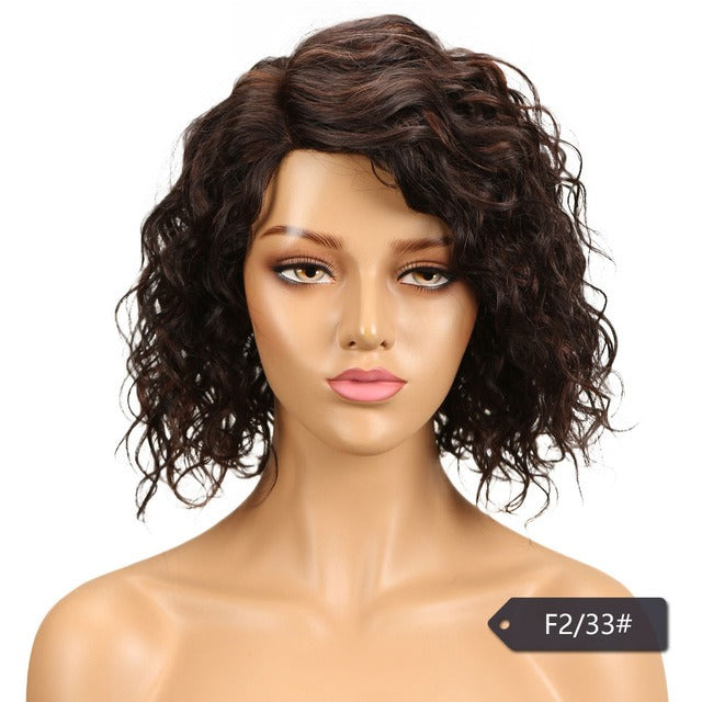 Top Quality Curly L Part Lace Human Hair Wigs