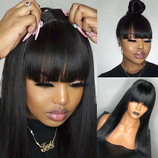 2022 Hot Black Straight Wig with Bang