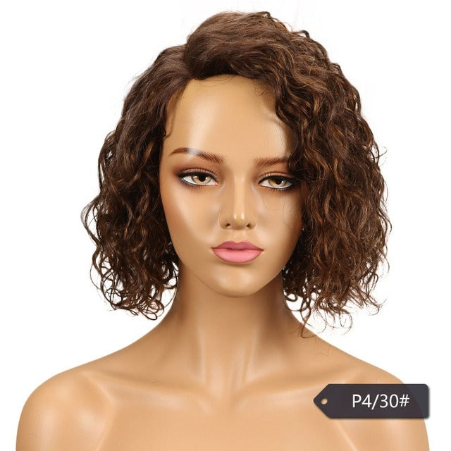 Top Quality Curly L Part Lace Human Hair Wigs