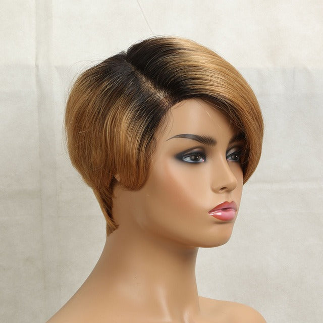 Lace Wig Short Cut Bob Front Lace Wig with Bangs Straight 10”