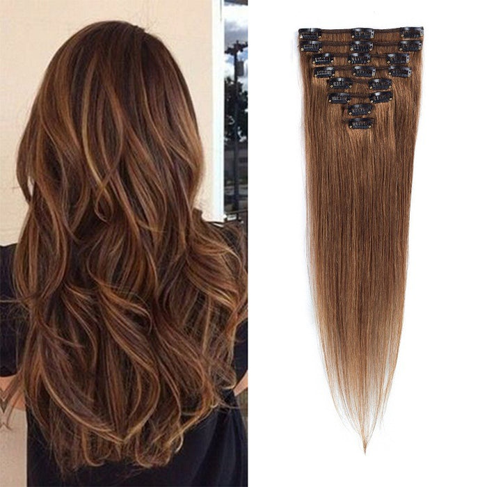 Clip ins hair extensions top quality double drawn virgin hair