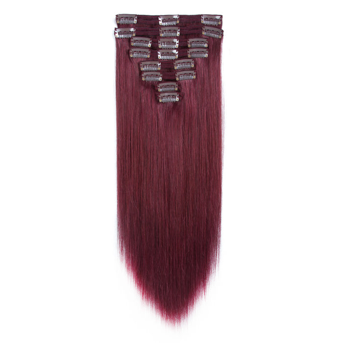 Chocolate hair piece clip in sets extensions