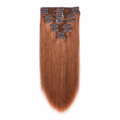 Customized triple weft 100g-200g clip in hair extension double drawn full head