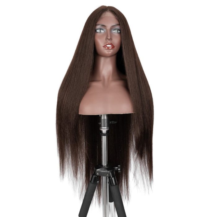 Scalp lace new straight Heat Resistant Fiber Human Hair Wigs