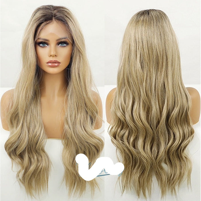 Medium Length Lace Synthetic Heat Resistant Human Hair Wig