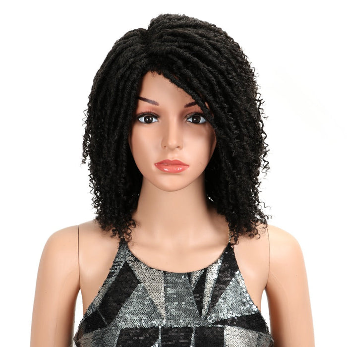 Crochet Braid Hair Locs Curls Short Wig For Black Women Human Wigs