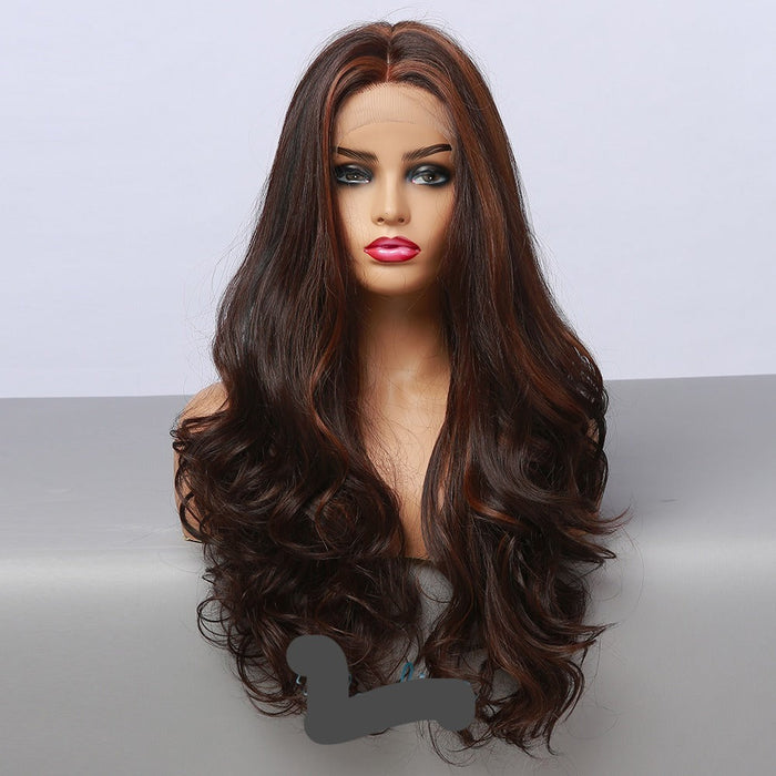 Wave Long Synthetic Heat-resistant Fiber Lace Human Hair Wigs