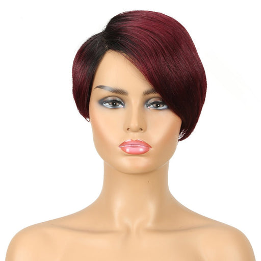 Lace Wig Short Cut Bob Front Lace Wig with Bangs Straight 10”