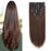 Dark brown highlights straight hair extensions for volume