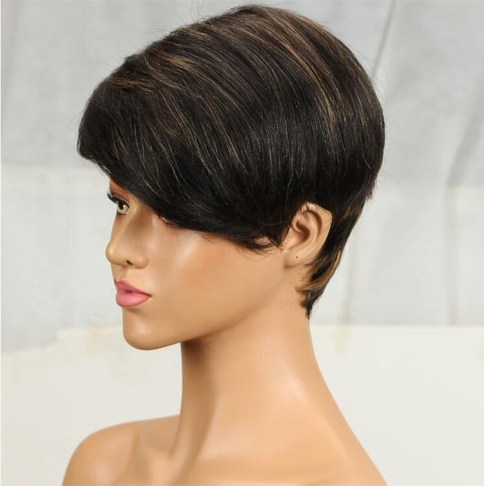 Cuticle Aligned Straight Short Loose Curl/Wave Human Hair Wig