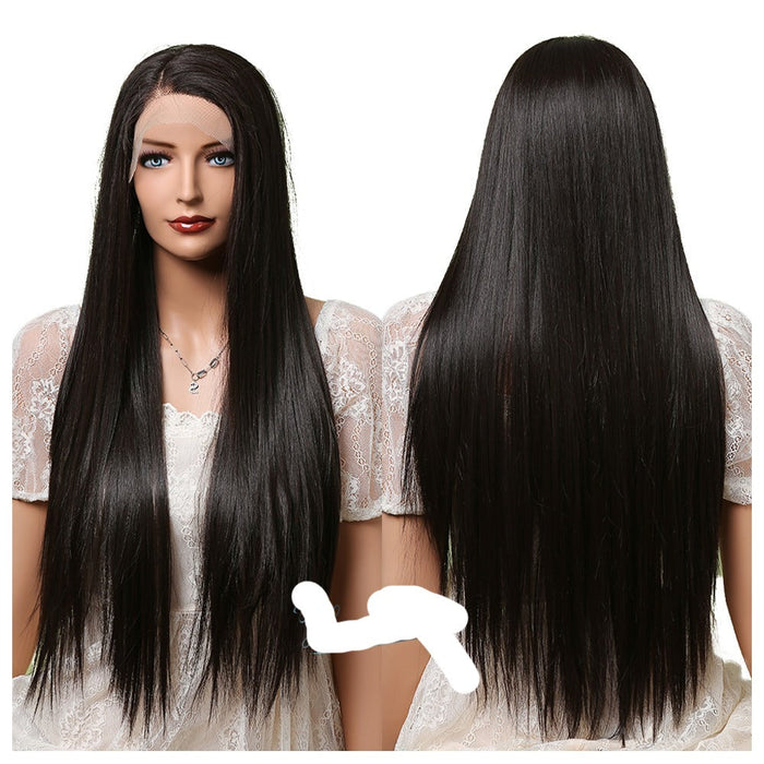 Long Straight Front Lace High Synthetic Human Hair Wig