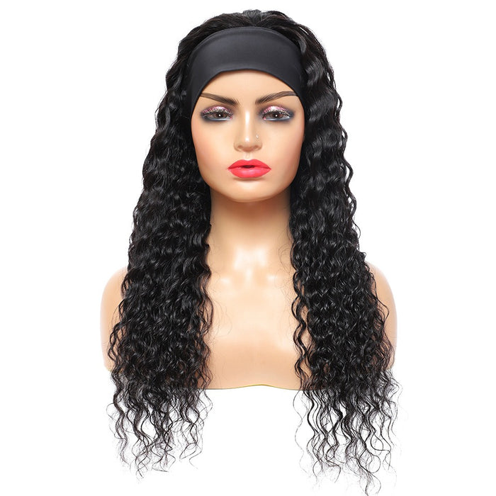 Water Wave Headband Wigs Human Hair For Black Women Human Hair Straight Headband Wig