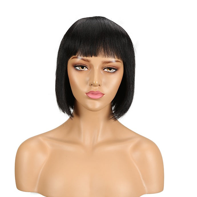 Machine Made  Natural Cheap Colored Short Bob Human  Hair Wigs