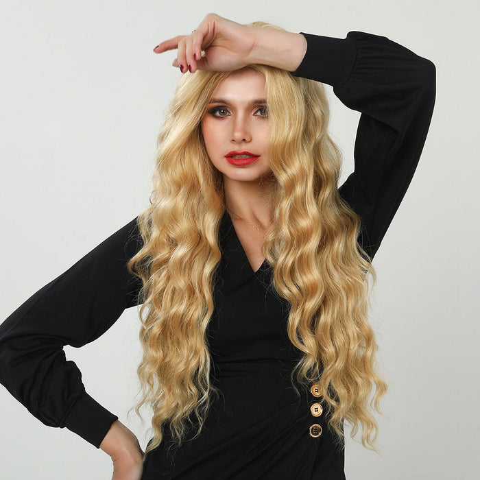 Long Water Wavy High Density Heat Resistant Human Hiar Wigs