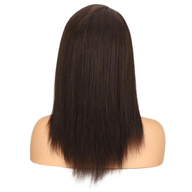 Straight Virgin Swiss Lace Base Material Human Hair Wigs