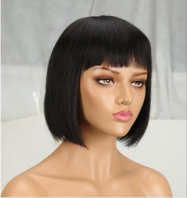 Straight Hair with Bangs Human Hair Wigs