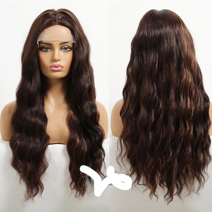 Medium Length Lace Synthetic Heat Resistant Human Hair Wig