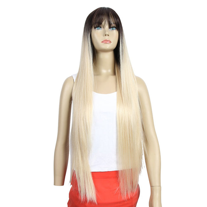 Straight With Bang Glueless Long Lace Front Human Hair Wig