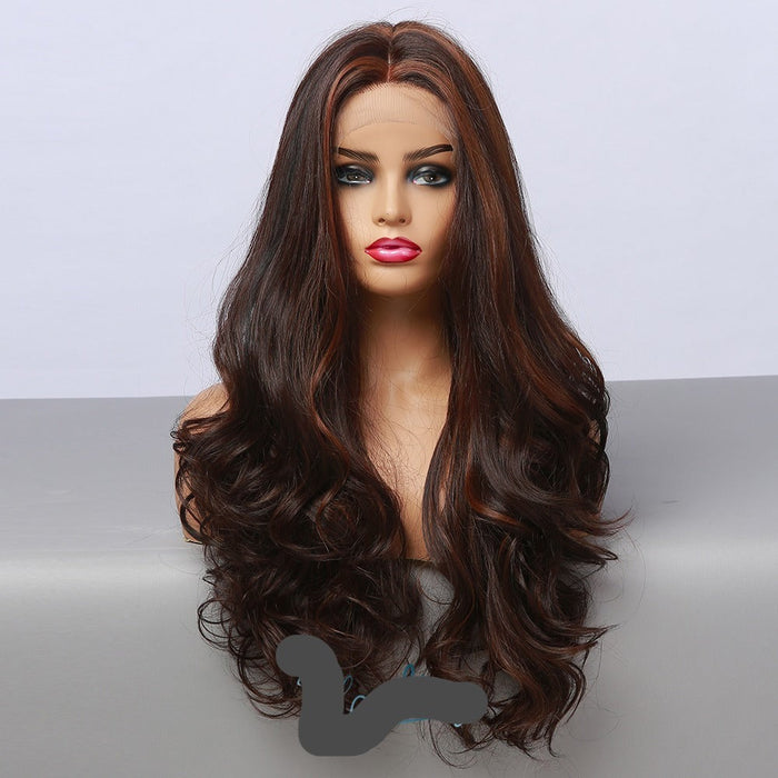 Long Wavy Heat Resistant Fibre Synthetic Lace  Human Hair Wig