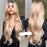 Long Wavy Highlight Synthetic Lace Frontal Human Hiar Wigs