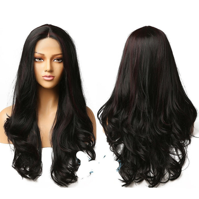 Long Synthetic Front Transparent Lace  Human Hair Wigs