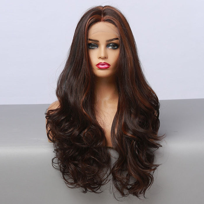 Wave Long Synthetic Heat-resistant Fiber Lace Human Hair Wigs