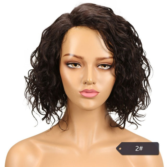 Top Quality Curly L Part Lace Human Hair Wigs