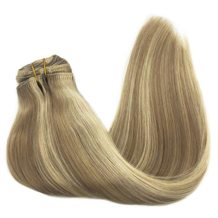 Clip-ins Extension 100% Natural Virgin Raw Human Hair Clip in Hair Extention