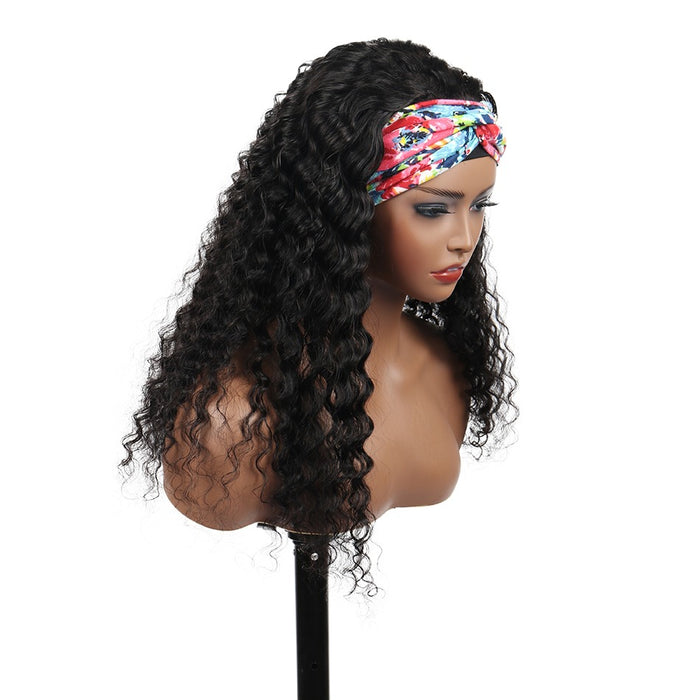 Factory Outlet Headband Wig Human Hair For Black Human Hair Headband Wig, Straight Body Deep Ponytail Human Hair Wigs