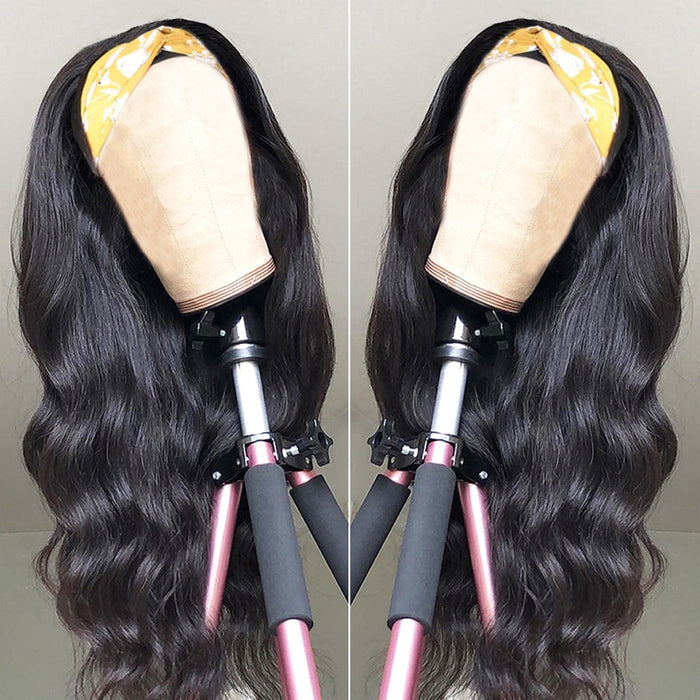 Factory Outlet Headband Wig Human Hair For Black Human Hair Headband Wig, Straight Body Deep Ponytail Human Hair Wigs