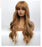 Wave Curly Golden Blonde Wig Bangs Synthetic Wig for Black Women afro fiber hair