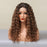 Curly Lace Front Wig for Black Women Ombre Black Brown Kinky Curly Synthetic Wig transparent lace frontal wigs